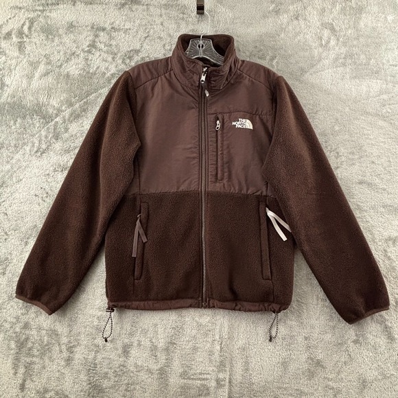 The North Face Denali Jacket Womens M Brown Fleece Coat Full Zip Pockets AC6W - Picture 1 of 9